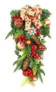 Upside Down Tree Christmas Decoration Wall Hanging Pendant Teardrop Green Pine