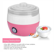 1L Helautomatisk Elektrisk Yoghurtmaskin Orange (Rostfritt Stål)