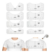 8 Delar T-Shirt Linjal Guide T-Shirt Justeringsverktyg Linjal Portabel Hög Precision T-Shirt Justeringsverktyg Linjal Kalibreringsverktyg för Vuxna