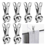 6-pack Köks handduksklämmor - Kraftiga handduksklämmor i rostfritt stål, perfekta för kök, ugnshandtag, badrumshandduksställ, diskmaskin och spis