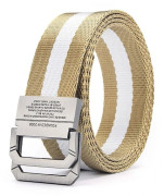 Män flätat bälte Taktisk armébälte KHAKI&WHITE KHAKI&WHITE