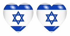 2x Självhäftande dekal flagga hjärta IL israel_Super Gift