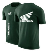 Sommar Honda logotyp rund hals Print korta ärmar green 3XL