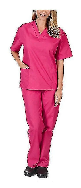 Kvinnor Medicinsk Skrubb Läkaruniform Topp+byxor Set Sjuksköterska Tandläkare 2-delsdräkt