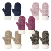 Jack Wolfskin Womens Highloft Stickade Sherpa Fodrade Vinterhandskar Vantar Autumn Red S