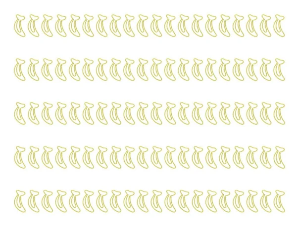 100 st Gem av papper Bärbar Mini Söt Bananform Rostsäker Elektropläterad Metall Gem Kontor B