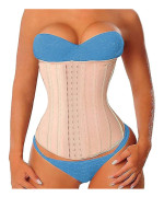 Lång Torso Midjeformare för Kvinnor Underbyst Korsetter Cincher Sport Bälte Beige 17 Steel Boned XXL