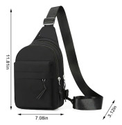 Vattentät remväska crossbody-ryggsäck med hörlursuttag rem ryggsäck vandringsryggsäck mångsidig crossbody bröstväska Black