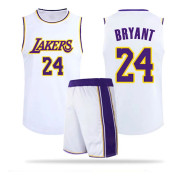 NBA Basketball Uniform LAL Rundhals-Vit Kostym-Nr. 24 Kobe Children 2XL/30 yards (155-160cm)