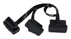 OBDII Förlängningskabel Dubbelkontakt Y-splitter OBD OBD2 16PIN Hane till Hona Anslutning Platt+Tunn för ELM