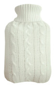 Gummi varmvattenflaska med lock stickad transparent varm