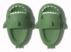 Shark II tofflor för barn sommar tjock botten pojke tecknad barn inomhus halkfria bad baby förälder-barn sandaler Dark green 160【适合脚长15-15.5cm】
