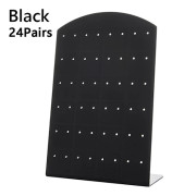 48/72 Hål Creative Smycken Örhängen Studs Display Rack Black 13X8.8cm