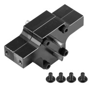 Växellåda i aluminiumlegering för WPL 1/16 Militärlastbil RC Bil Uppgraderad Del Svart