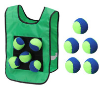 Förälder-barn boll leksak självhäftande utsökt utförande elastisk väst dodgeball leksak för spel Green
