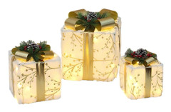 LED Light Up presentaskar till jul 1 set, 60 LED-lampor, perfekt för träd, veranda och trädgårdsdekorationer null - A