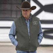 Väst för män Yellowstone Jacka Revers Brun Tryck Dragkedja Väst Slim Fit För Vardaglig Daglig Utomhus Manlig Väst Kappa Kläder