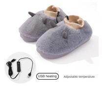 Justerbar Temperatur 27/45 Elektriska Skor USB Vinter, Plysch Fotvärmare, Europeisk Storlek 36/37