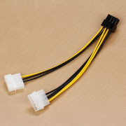 Dual Molex LP4 4 PIN-kod till 8 Pin PCI-E Express Converter