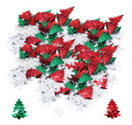 60g Dekorativ Konfetti Glitter Julgran Vita Snöflingor Set Juldekoration