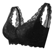 Extra elastisk spets-bh för kvinnor med justerbar frontknäppning LFY90715202BKL3 Black l