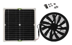 Soldriven fläkt 10 tum diameter ventilator 100W för husbil, yacht, växthus, badrum