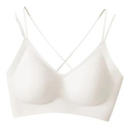Everyday BH Cami BH Underkläder Sommar BH Utan Bygel Vadderade Braletter(L Vit)