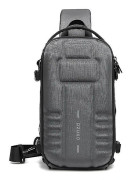 Slingväska med hårt skal, vattentät crossbody-axelväska för vandring, cykling, resor Dark Grey