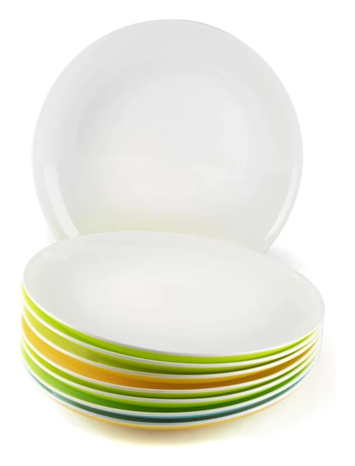 Återanvändbara Plasttallrikar för Dessert, Camping, Fest, 20cm, Mikrovågsugnssäkra