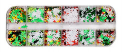 Julglitter för nagelkonst, nagelpaljetter, nageldesign, glitter, juldekorationer för nagelkonst style 1