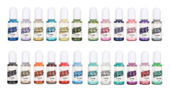 24 färger Epoxihartspigment Flytande epoxifärghartsfärgämne Diamantdammglitterpigment för små UV-hartsformar