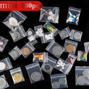100-300 bitar Mini liten plastpåse Smycken Dragkedja Dragkedja Återförslutningsbar plast Transparent Mini
