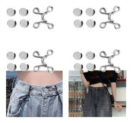 20-pack Justerbart Midjebandsspänne Set Jeansförlängare Midjebandsspänne Knapp för Byxor Justerbar Jeansknapp Perfekt Passform Direktknapp