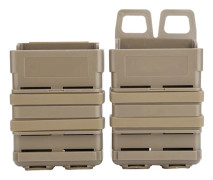 ABS Fast Dubbel Magasinficka Molle Strike System 556 Magasin Tan