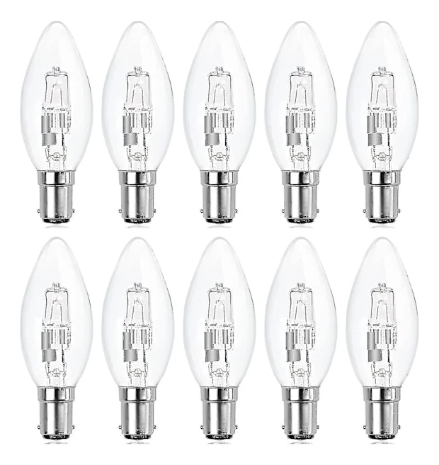 10-pack B15d Halogenlampor, Dimbara 42w C35 Halogen Ljuslampor 42w B15d Eco Halogenlampor B15d Ljuslampor Små Bajonett (FMY)