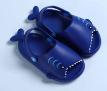 Haj Tofflor Barn Badtofflor EVA Shark Crocs Sandaler Söt Barntofflor 2-6 År Gammal Dark Blue 160mm