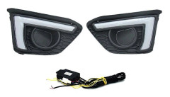 LED Varselljus för Honda Fit Jazz 2014 2015 DRL Blinkers Belysning Dimljus Tillbehör