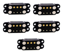 5 par Magnetisk Pogo Pin Kontakt 3pin Pogopin Hane Hona 2.54 Mm Fjäderbelastad Magnetkontakt Strömuttag