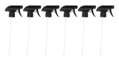 6-pack Återanvändbara Sprayflaskmunstycken Dimma och Stråle Svart 28mm