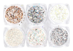 6pcs Nail Sequins Stylish Thin Plastic Shiny Nail Glitter Powder For Home 1