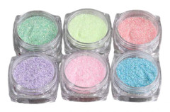 6pcs Nail Sequins Stylish Thin Plastic Shiny Nail Glitter Powder For Home 2