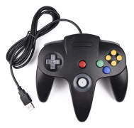 Retro USB-handkontroll för N64-spel, N64 Klassisk USB-handkontroll Svart