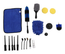 18 st Bilvårdsborste Kit Däckborrborstar Tvätthandske Handduk Vax Pad Rengöringsverktyg för Hjul Avgasrör Färg A Kit