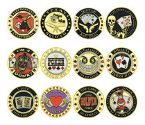 12-delars Kreativa Minnesmynt för Pokerchips, Guldpläterad Pokermedaljuppsättning, Samlarobjekt Pokerpresenter, Texas Hold'em Poker-marker, Limited Edition Co
