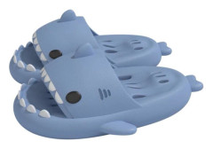 Shark Haj Tofflor, Lämplig för vuxna och barn Söt Tjock Sula Hajar Halkfria Tofflor Inomhus Duschtofflor Sandaler Shark Slippers A Blue 44/45 EU