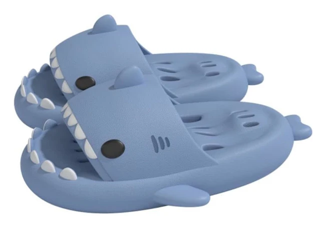 Shark Haj Tofflor, Lämplig för vuxna och barn Söt Tjock Sula Hajar Halkfria Tofflor Inomhus Duschtofflor Sandaler Shark Slippers A Blue 44/45 EU
