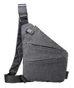 Sling Bag för män Axelryggsäck Crossbody Bag Utility Bag Multipla Fickor Mode Bröstväska Axelväska för Utomhus Kontor (Grå Vänster)