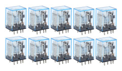10 st Miniatyrrelä 8-stift 2 Öppna 2 Stäng Spole Kommunikationsrelä 110V