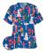 Jul Kvinnor Amning Uniform Skrubb Kortärmad T-shirt Jul Blus Tee Toppar Xmas Tree Blue XL