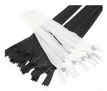 6\" Osynlig Nylon Dragkedja För Diy Skräddare Sömnad Hantverk 10 Stk/Förpackning (Svart & Vit, 6 Tum)